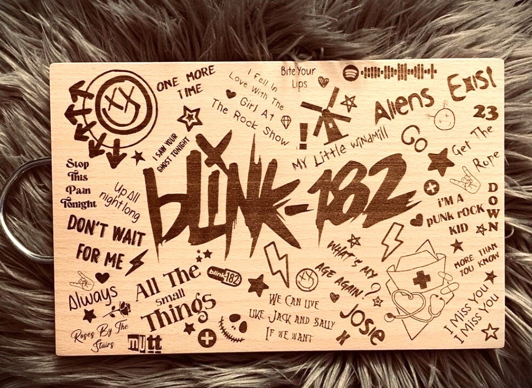 Blink 182 Inspired Lyric Chopping Board