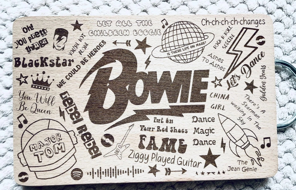 Bowie Inspired Lyric Chopping Board