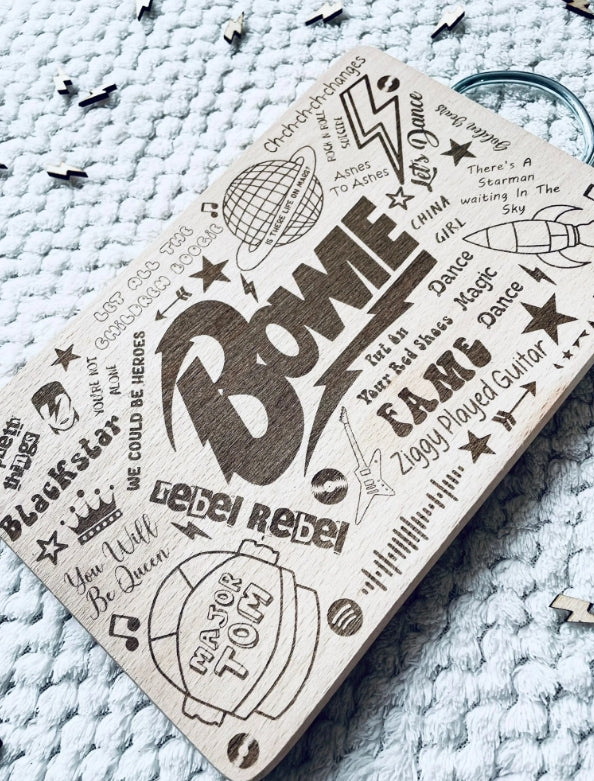 Bowie Inspired Lyric Chopping Board