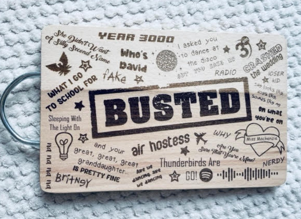 Busted Inspired Lyric Chopping Board