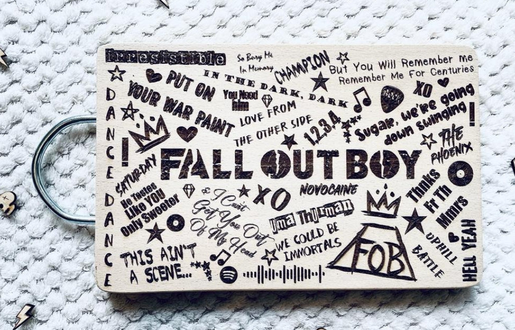 Fall Out Boy Inspired Lyric Chopping Board