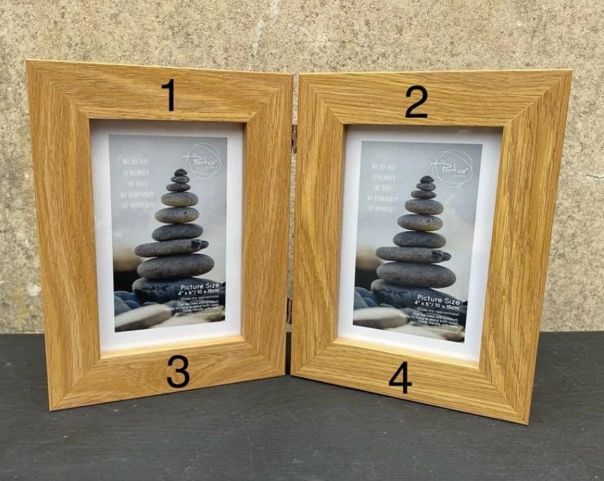 Personalised Wooden Double Free Standing Photo Frame