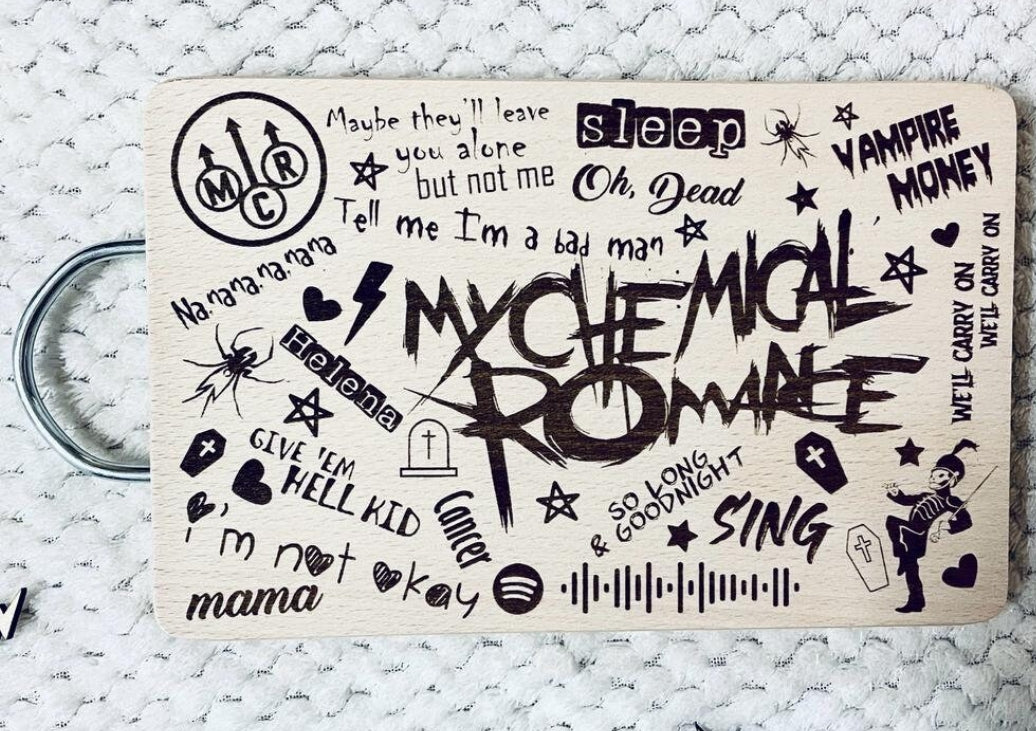 MCR Inspired Lyric Chopping Board