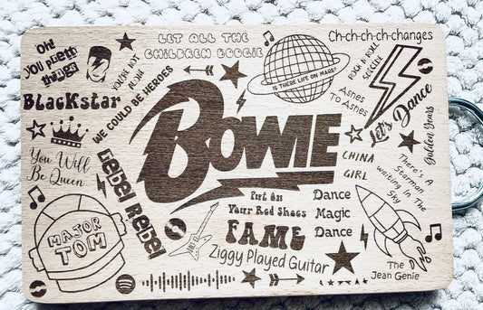 Bowie Inspired Lyric Chopping Board
