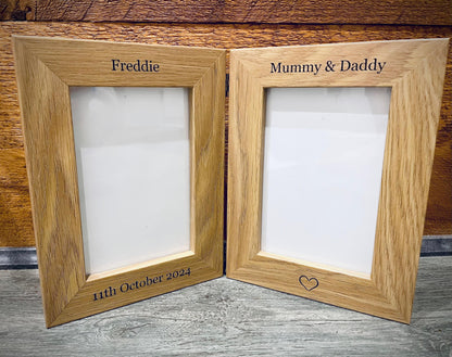 Personalised Wooden Double Free Standing Photo Frame