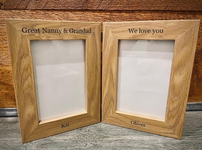 Personalised Wooden Double Free Standing Photo Frame