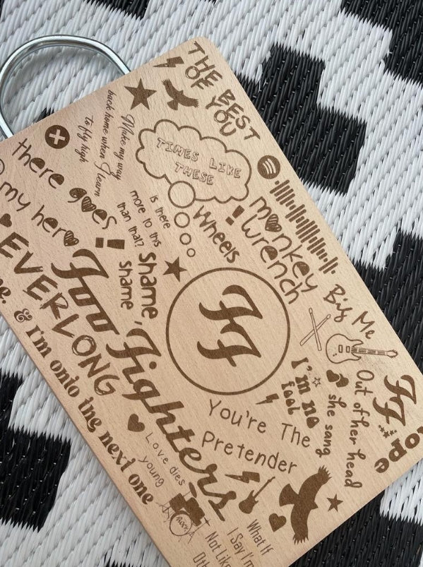 Foo Fighters Inspired Lyric Chopping Board