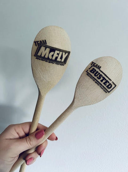 Busted Vs McFly Inspired Wooden Spoons